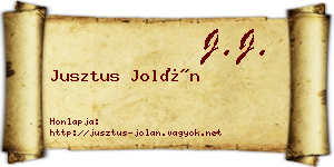 Jusztus Jolán névjegykártya