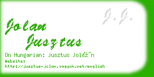 jolan jusztus business card